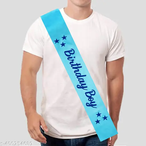 DECOFY Birthday Boy Sash Crown For Boys & Mens | Royal King Crown 2 Pc Set For Husband, Brother, Boyfriend, Friends | Birthday Sash For Boys
