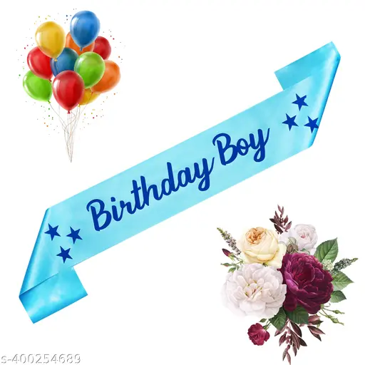 DECOFY Birthday Boy Sash Crown For Boys & Mens | Royal King Crown 2 Pc Set For Husband, Brother, Boyfriend, Friends | Birthday Sash For Boys