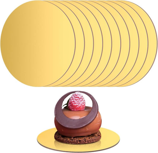 TrendyTrolley Round Cake Base Board |MDF Cardboard Disposable Cake Pizza Circle Scalloped Mate Gold Tart Decorating Base Stand|10 inch - 6 Pc - Round